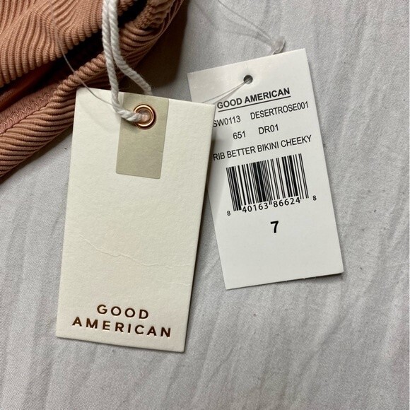 NWT Good American Rib Better Bikini Bottom Cheeky Desert Rose Size 7 (4XL) - Picture 7 of 10